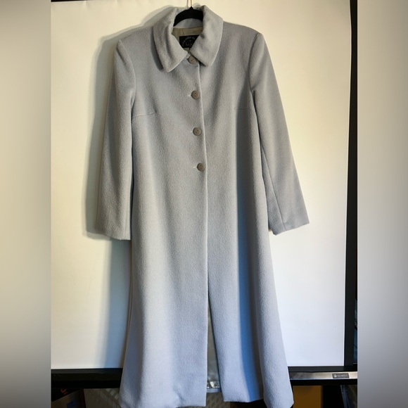 NICOLE & CO. BY NICOLE MILLER NYC BABY BLUE SOFT LONG LENGTH WOMEN’S COAT 10 - Picture 1 of 8
